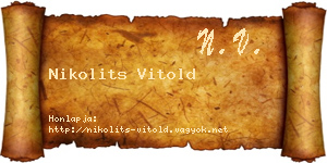 Nikolits Vitold névjegykártya